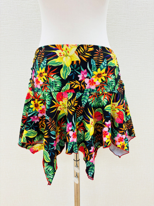 トロピカル柄！コインなしヒップスカーフ【ベリーダンス衣装／レッスン着】