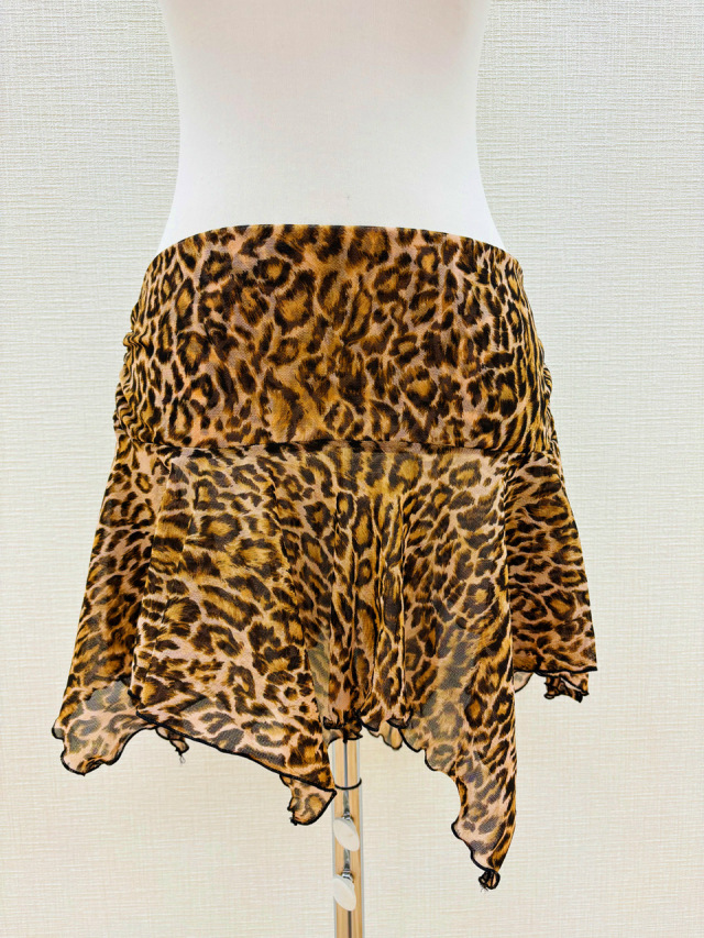 大人気！豹柄のコインなしヒップスカーフ／オーバースカート【ベリーダンス衣装／レッスン着】