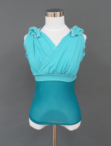 お値下げ中 ベリーダンス XXL 衣装 青 ホルターネック ダンス衣装 青