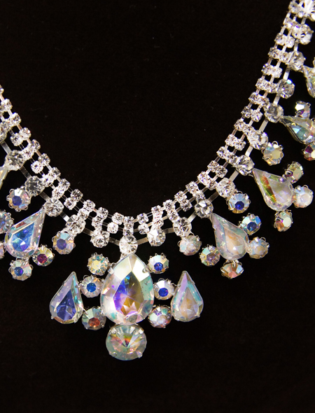 オーロラストーンの輝き！イヤリングセットのネックレス2　ミラーナベリーダンス衣装