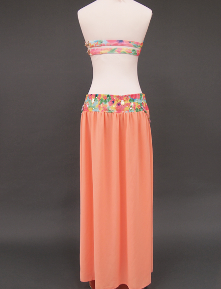 サーモンピンクベリーダンス衣装3　ミラーナ