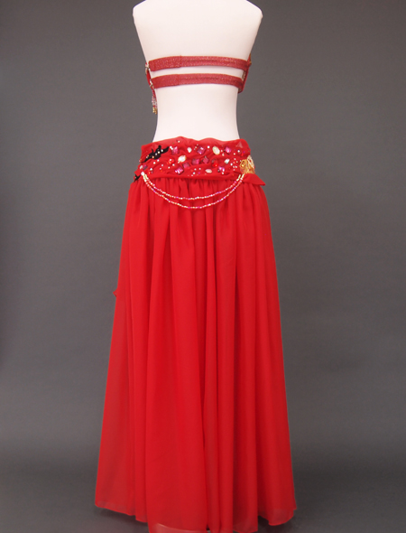 赤ラメベリーダンス衣装7　ミラーナ