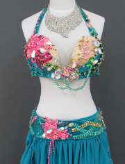 グリーン系 ベリーダンス衣装 MiLLANAミラーナ ベリーダンス衣装