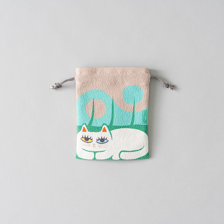直島巾着　のれんとねこ_Naoshima Poach Shop curtains and Cats