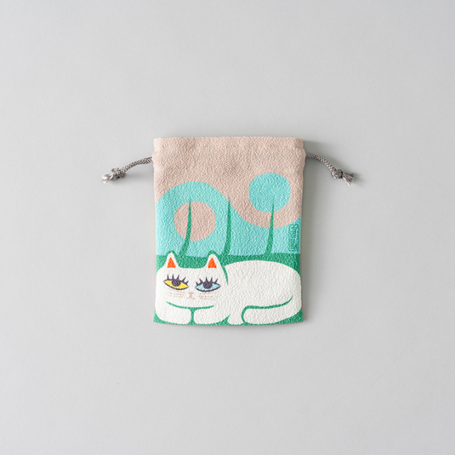 直島巾着　のれんとねこ_Naoshima Poach Shop curtains and Cats