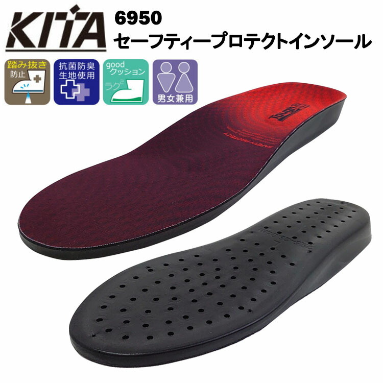喜多 6950 セーフティープロテクトインソール S-5L 中敷踏貫防止 クッション性 男女兼用 目玉