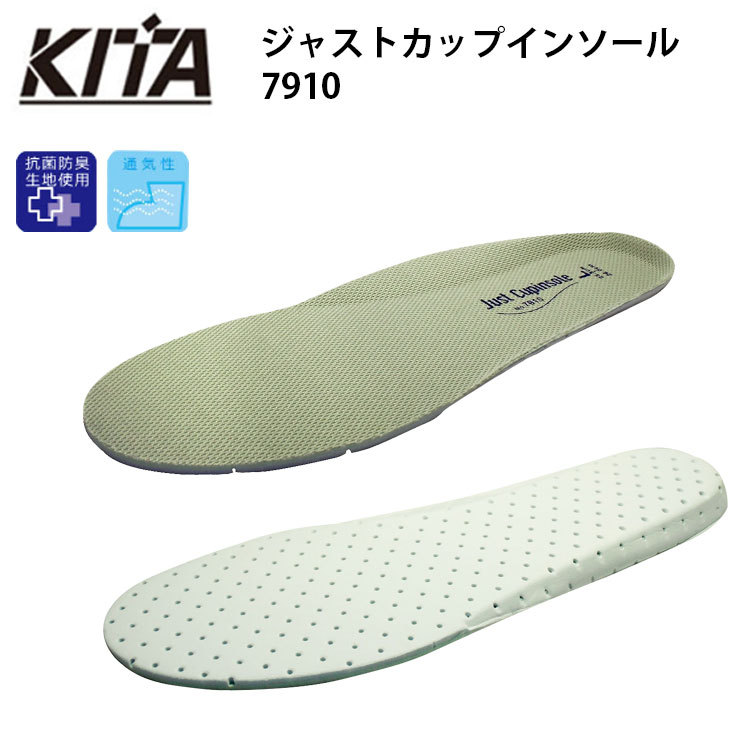 喜多 7910 ジャストカップインソール S-XL 中敷き メッシュ フィット感 目玉