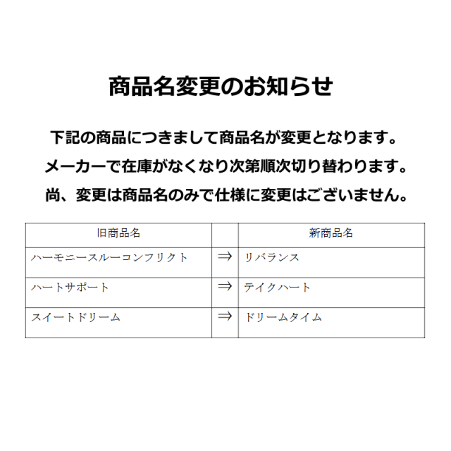 商品名変更のお知らせ