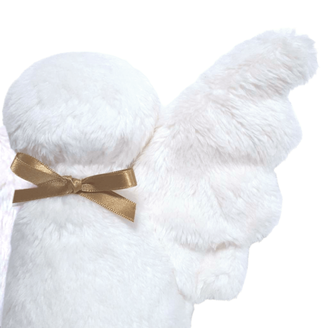 ふわふわ天使のぬいぐるみ　願いを叶える天使　17cm　ゴールドリボン付き