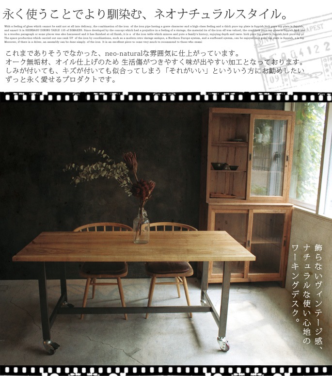 Vintage working table 1600 テーブル 全2色 送料無料