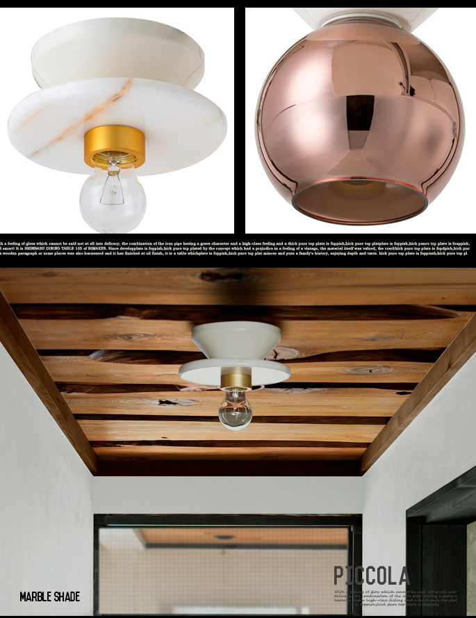 シーリングランプ PICCOLA CEILING LAMP スチールシェード ピッコラ
