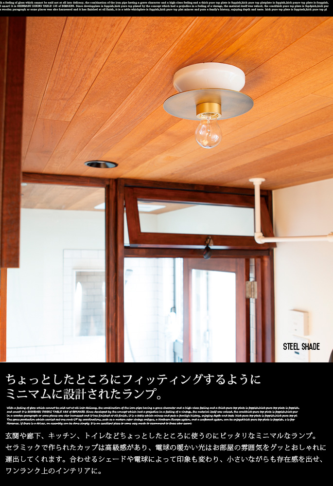 シーリングランプ PICCOLA CEILING LAMP スチールシェード ピッコラ
