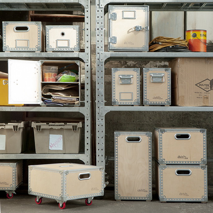 ボックス Wooden box with castors ウッデン ボックス ウィズ