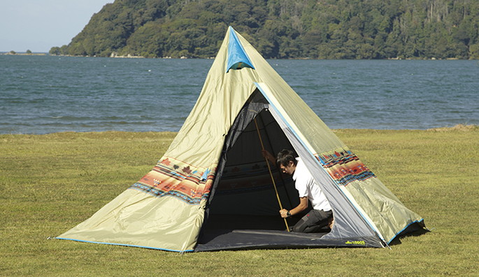LOGOSテントナバホ柄の大型ティピー400 LOGOS ナバホ Tepee 400-BB|ギア|テント|ワンポール|製品情報