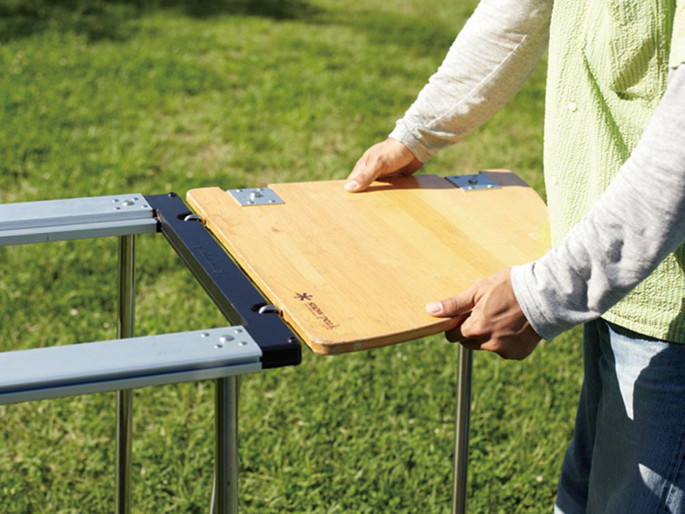 テーブル Multifunction table corner R bamboo マルチファンクション