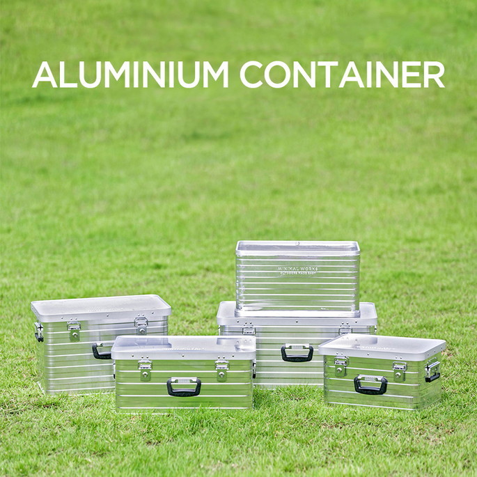 ミニマルワークス ALUMINIUM コンテナ ★稀少なwoodの蓋付き★ 収納ボックス ALUMINIUM CONTAINER D29 アルミコンテナD29 箱 BOX