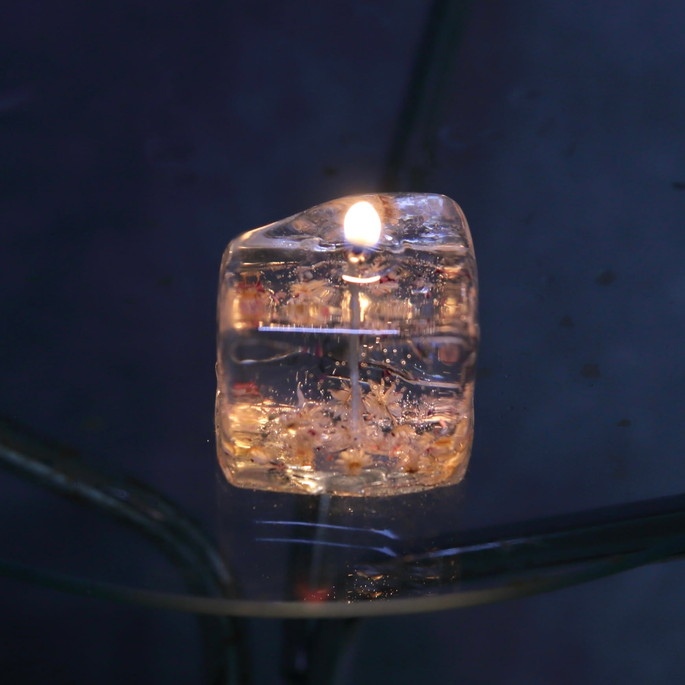 ロウソク 透明のハナキャンドル ろうそく