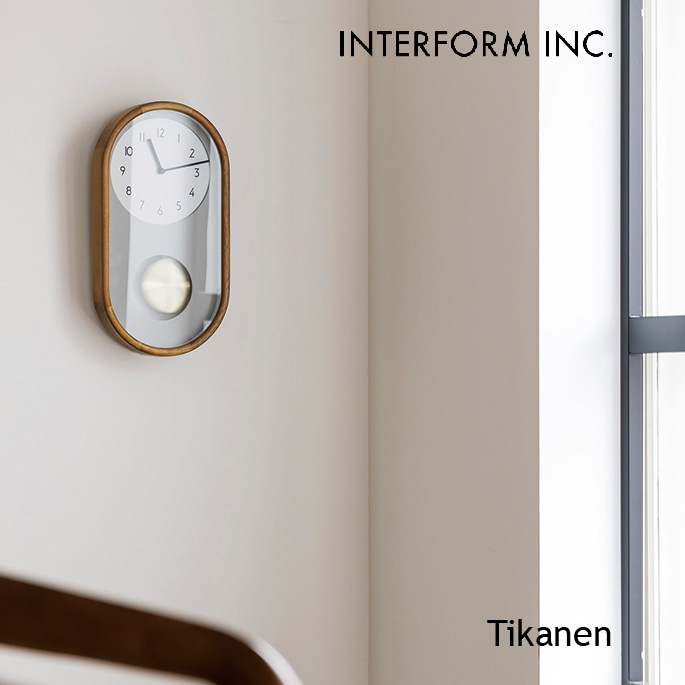 時計 インターフォルム INTERFORM  Tikanen ティーカネン ウォールクロック CL-4443 掛け時計 振り子時計