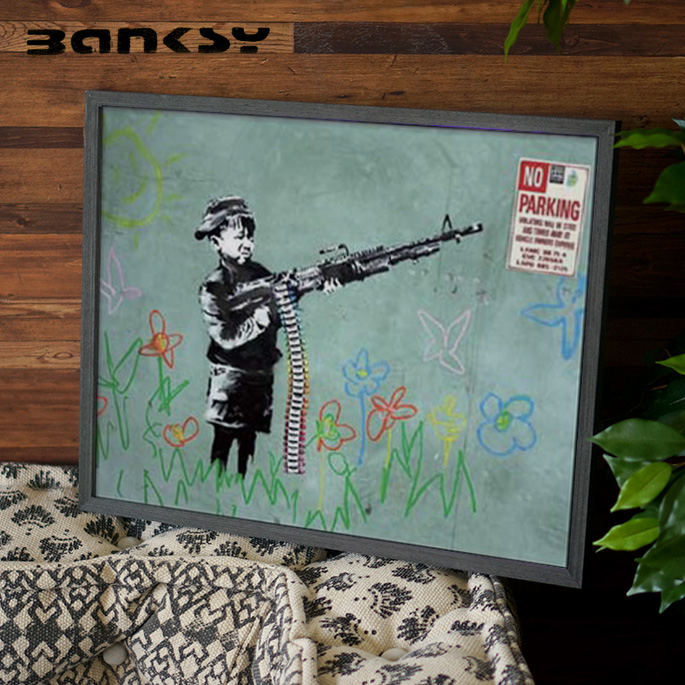 Banksy バンクシー No Parking アート 絵画 風刺画 IBA-61738