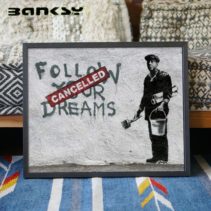 Banksy バンクシー Follow Your Dreams アート 絵画 IBA-61739