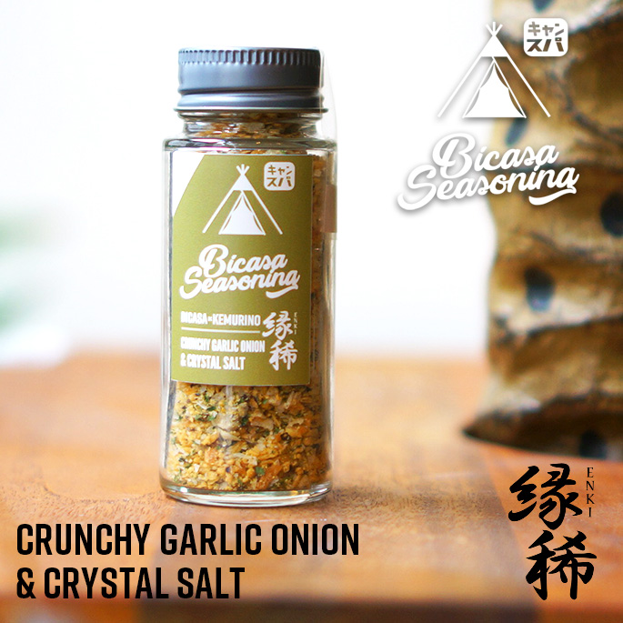 BICASA Seasoning ENKI CRUNCHY GARLIC ONION & CRYSTAL SALT CAMPERS SPICE 縁稀 スパイス 調味料 キャンプスパイス アウトメイク BICASAオリジナル