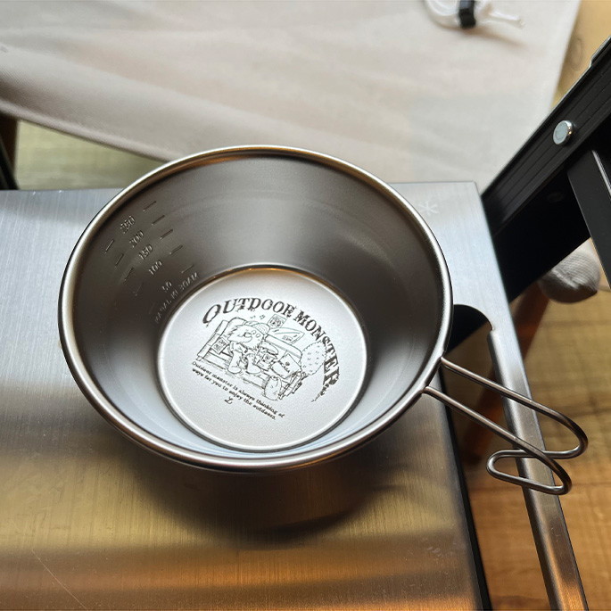 BICASAオリジナル アウトドアモンスター シェラカップ OUTDOOR MONSTER MOUSOU-ASOBI（BICASA）shera cup 調理道具 計量カップ キャンプ用品 アウトドア 