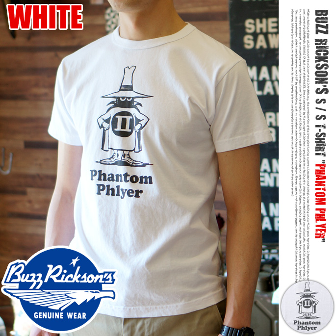 BUZZ RICKSON'S T-SHIRT 『PHANTOM PHLYER 2015model』BR77033 WHITE