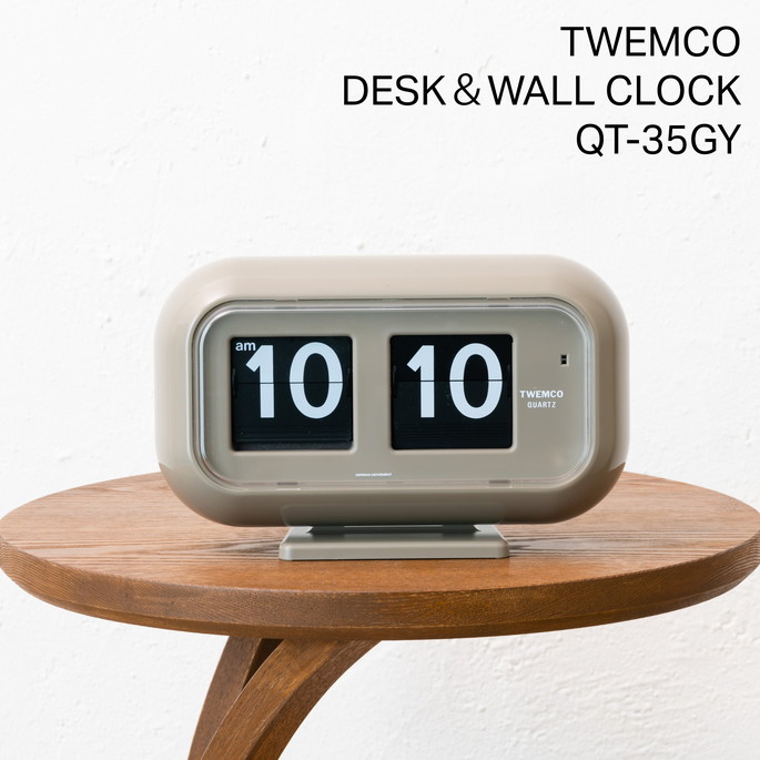 時計 TWEMCO QT-35 トゥエンコ  インターゼロ QT-35GY 卓上時計 クロック 置時計 ミッドセンチュリー モダン パタパタ式 デスクトップクロック アラーム