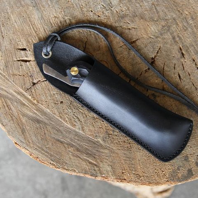 ナイフレザーケース フェデカ FEDECA ナイフレザーケース 黒 Folding、折畳式料理ナイフ専用 Knife Leather Case blk ナイフケース 
