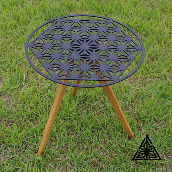 天板 山のU YAMNOU アサオブライフ6天板 asa of life 6 table top  テーブル アイアン三脚サイドテーブル 麻の葉  