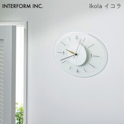 ウォールクロック INTERFORM イコラ ウォールクロック Ikola 時計 掛け時計 雑貨 CL-4465 インターフォルム上品 ナチュラル