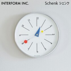 時計 Schenk シェンク インターフォルム CL-4569 壁掛け時計 ウォールクロック軽量 バウハウス 静穏ムーブメント ヴィンテージ