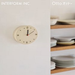 時計 Otto オットー テーブルクロック インターフォルム CL-4624 置き時計 掛け時計 クロック レトロポップ コンパクト キッチン