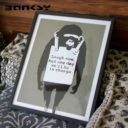 Banksy バンクシー Laugh Now アート 絵画 風刺画 IBA-61741