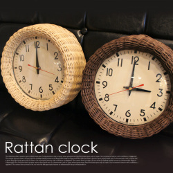 掛時計 ラタンクロック Rattan clock RN-002 ハモサ HERMOSA