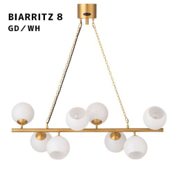 ペンダントランプ ハモサ HERMOSA ビアリッツ8 ゴールド/ホワイト BIARRITZ 8　GD/WH GS-018 シーリングライト 天井照明 照明器具