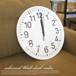 掛時計 電波エンボスウォールクロック Embossed Wall clock radio LCR097  イデアレーベル IDEA LABEL