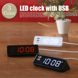 LED クロック with USB LED CLOCK with USB BCR001 置き時計 イデアレーベル IDEA LABEL