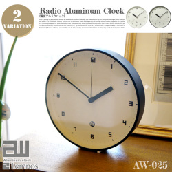 掛時計 電波アルミクロック Radio Aluminum Clock AW-025