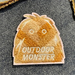 ワッペン ビカーサオリジナル BICASAオリジナル BICASAxOUTDOORMONSTERモフモフワッペンヘリンボーン 刺繍 アウトドアモンスター ベルクロ
