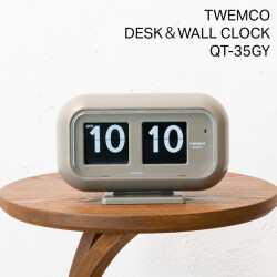 時計 TWEMCO QT-35 トゥエンコ  インターゼロ QT-35GY 卓上時計 クロック 置時計 ミッドセンチュリー モダン パタパタ式 デスクトップクロック アラーム