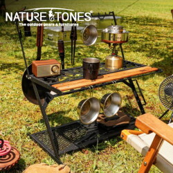 ネイチャートーンズ ザ リトルワークスタンド NATURE TONES THE LITTLE WORK STAND LWS-BK カウンターテーブル キッチンテーブル アウトドアテーブル 2段ラッ