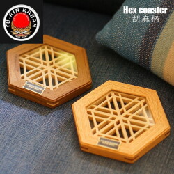 コースター フウリンカザン FU-RINKAZAN ヘキサコースター 胡麻柄 強化ガラス Hexa coaster GOMAGARA トレー 小物置き コイントレー アクセサリートレイ 
