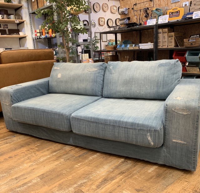 週末限定値下げ！Costa Casa ウォッシュドデニム　2シーターソファー Costa Casa ウォッシュドデニム 2シーターソファー 西海岸風2人