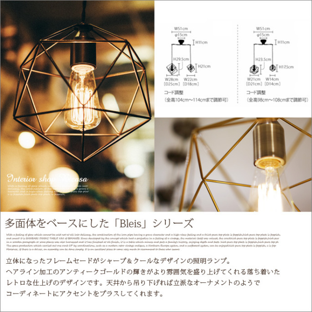 インターフォルム ペンダントライト ブレイス L レトロ球付 LT-1092SQ