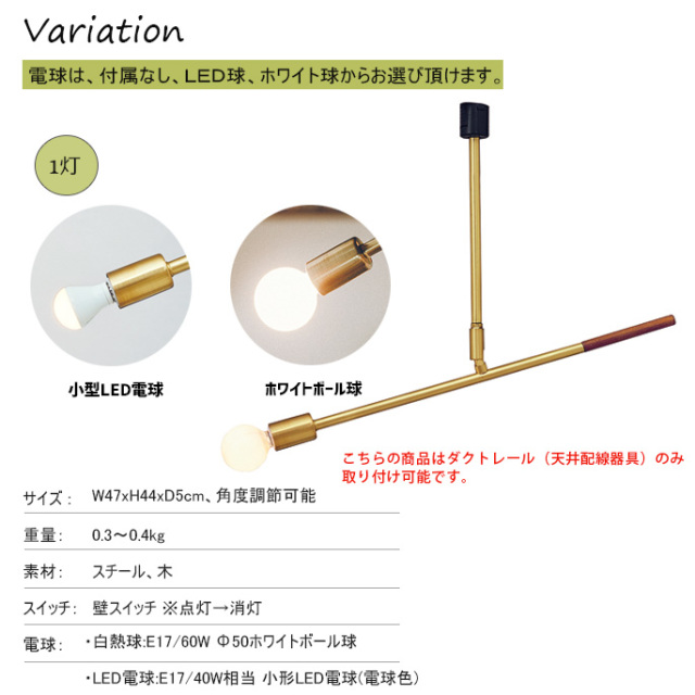 シーリングライト ブロンテ 照明 天井照明 1灯 ダクトレール専用 LED