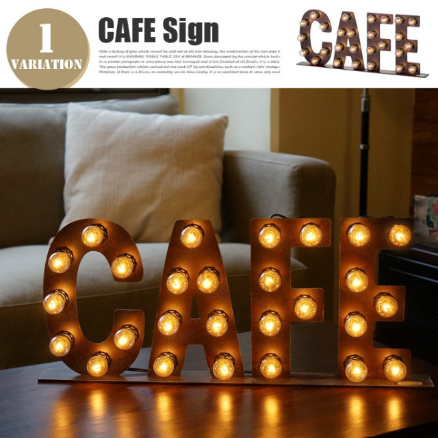 Sign Lamp CAFE(サインランプ カフェ) AW-0405V アートワーク