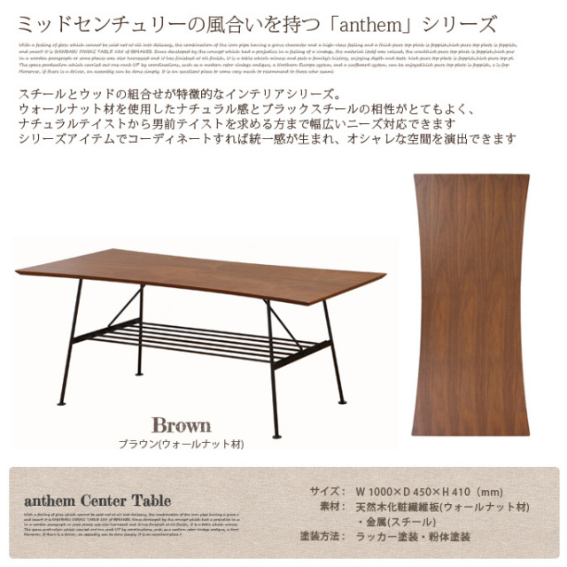 センターテーブル 100×45×41cm アンセム センターテーブル ANT-2391