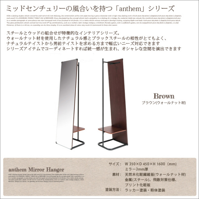 アンセム ミラーハンガー anthem Mirror Hanger ANH-3047BR 収納
