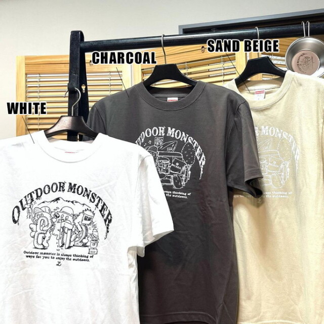専用モンスター　シャツ 半袖シャツ OUTDOOR MONSTER MOUSOU-ASOBI（BICASA） T-shirt Charcoal